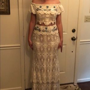 Sherri Hill Lace two piece prom dress